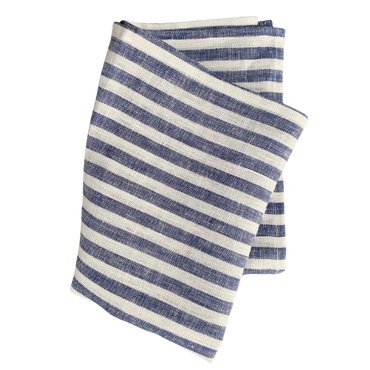 LINEN TEA TOWEL - Blue & White Seersucker