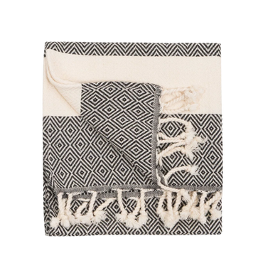 TURKISH HAND TOWEL - Black