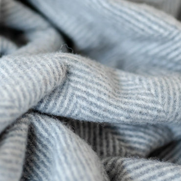 WOOL BLANKET - Charcoal Herringbone