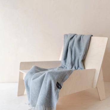 WOOL BLANKET - Charcoal Herringbone