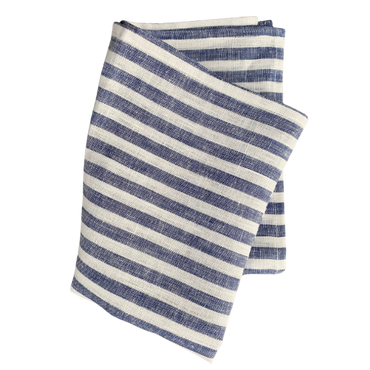 LINEN TEA TOWEL - Blue & White Striped