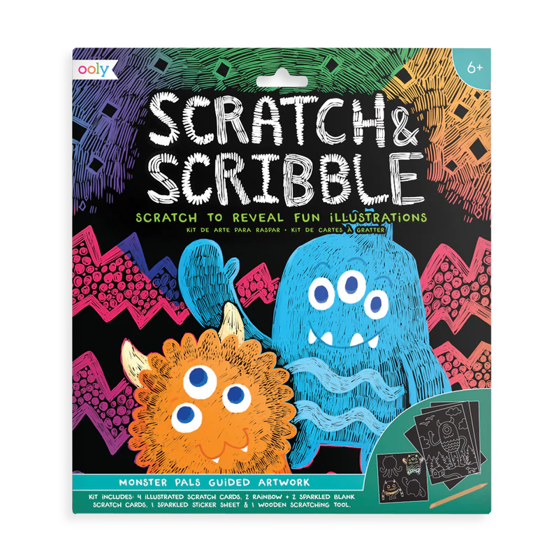 SCRATCH & SCRIBBLE ART KIT - Monster Pals
