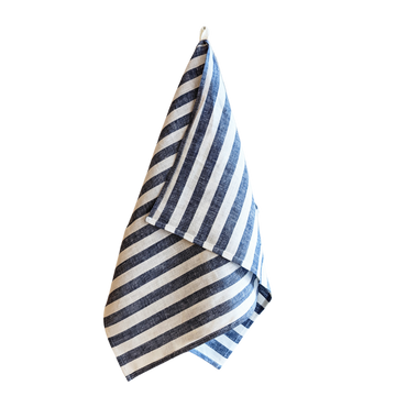 LINEN TEA TOWEL - Blue & White Striped
